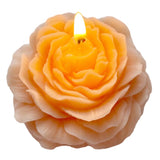 Light-Peach Peony Flower Shape Candles For Women - Aromatic Pastel Aesthetic Candle With Rose Fragrance - Christmas Gift For Friends Colleagues And Classmates (3 Inch)