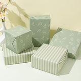 Reversible Gift Wrapping Paper Roll - Light Green Background With Beige Leaves - Green Stripe Design - For Birthdays,Weddings,Baby Showers,Mother'S Day,Christmas - 17.5" X 33' (48 Sq. Ft.)
