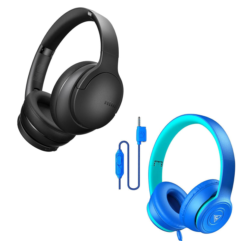 Bluetooth Headphones Over Ear & Kids Headphones Wired