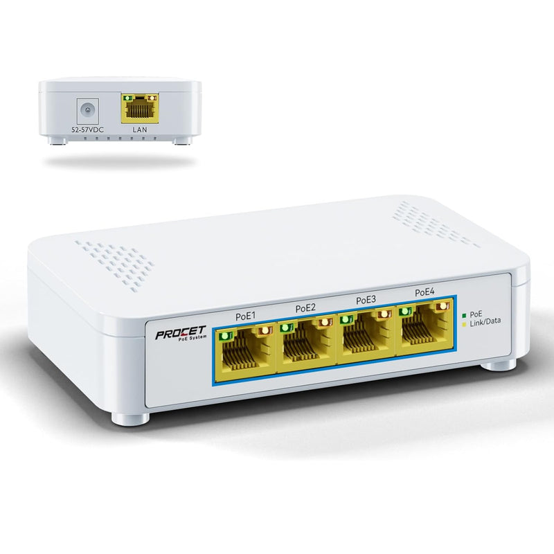 Gigabit 5 Port Poe Switch With 4 Poe+ Ports, Small Poe Ethernet Switch 4 Port