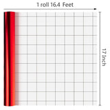 Red Wrapping Paper Roll - 17 In X 16.4 Ft(23.3 Sq.Ft.) Metallic Red Solid Color Gift Wrap With Grid Cutting Lines For Christmas, Birthday, Wedding, Bridal Shower, Mothers Day, Valentines Day