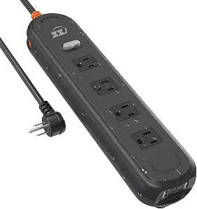 Outdoor Waterproof Power Strip IPX6 6FT Extension Cord 4 AC 3 USB
