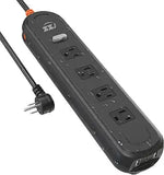 Outdoor Waterproof Power Strip IPX6 6FT Extension Cord 4 AC 3 USB
