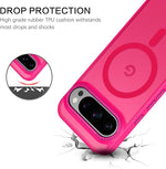 Pixel 9 Pro MagSafe Case, Translucent Matte Slim Shockproof - Hot Pink