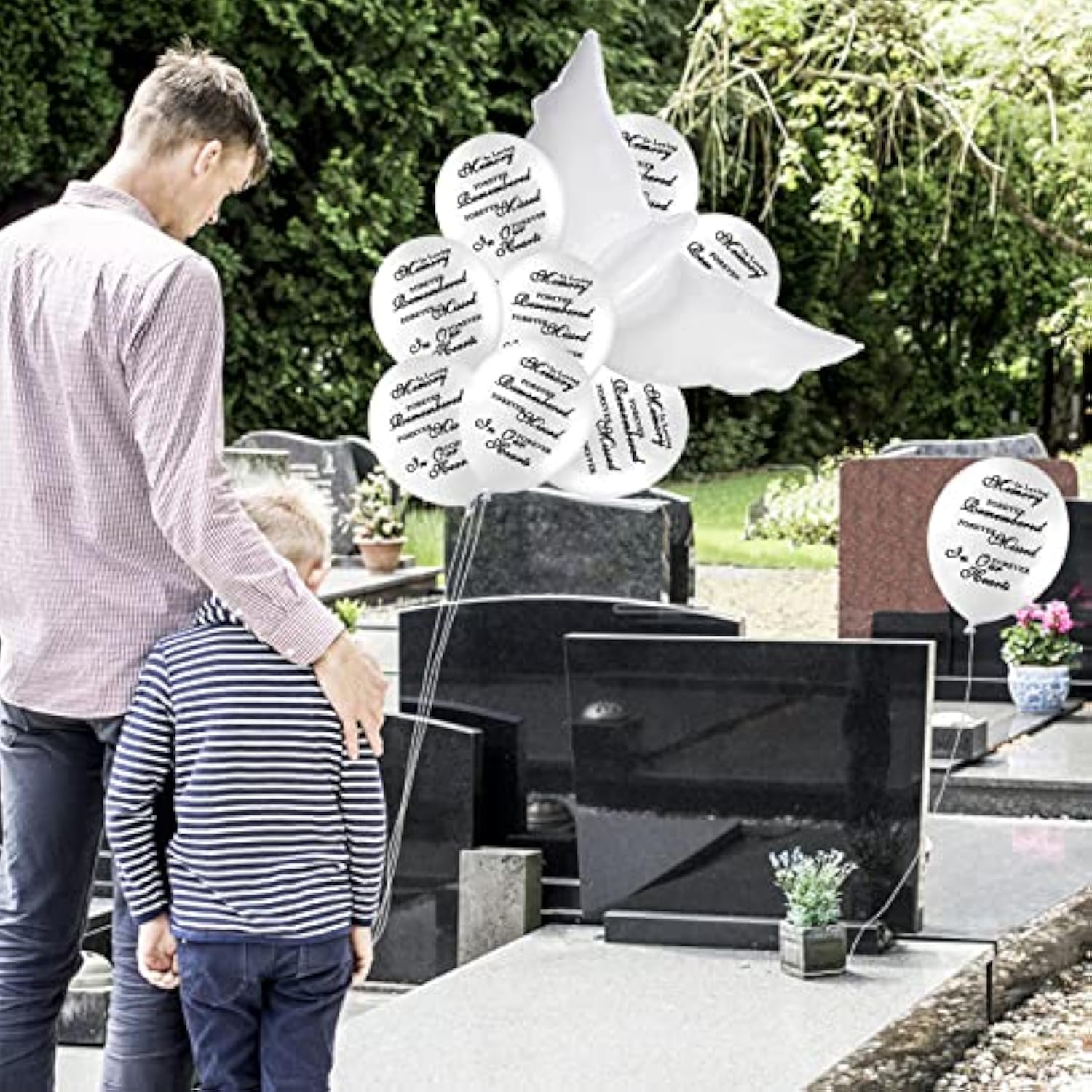Dove Memorial Balloons To Release In Sky, Biodegradable Funeral Balloons Memorial Decorations For Celebration Of Life Party Happy Birthday In Heaven, 30 Memorial Balloons & 3 White Dove Balloons