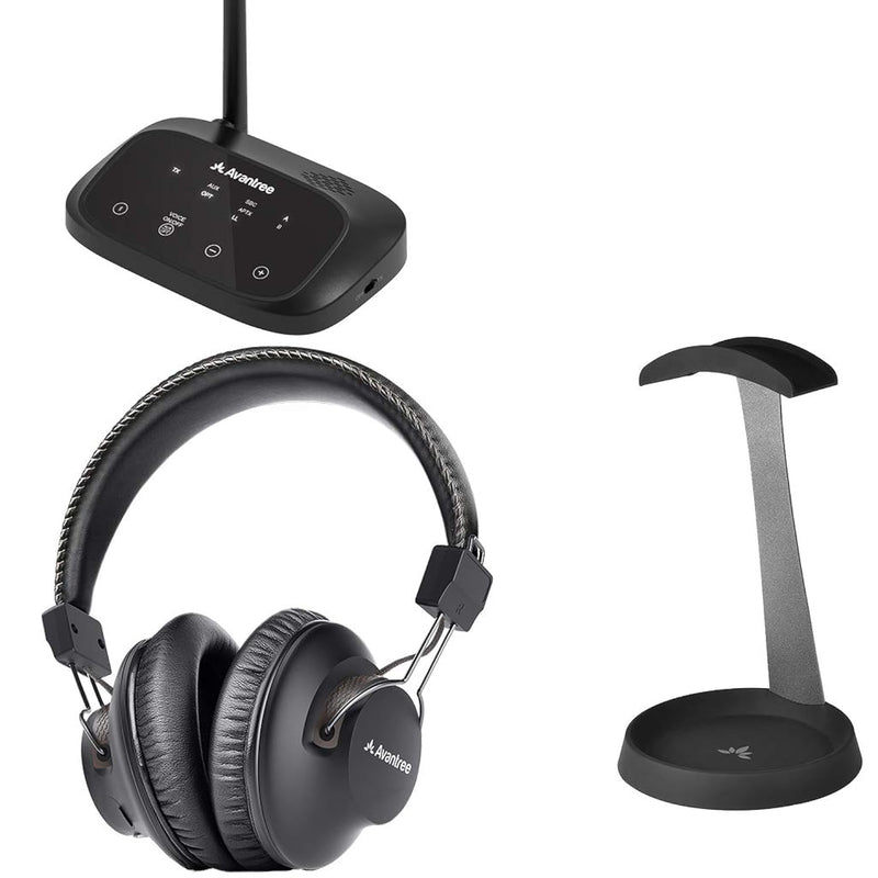 Avantree HT5009 & HS102, Bundle - Wireless Over-Ear Headphones for TV with Blu