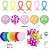 155pcs Candy Rainbow Balloon Arch Kit with Lollipop Balloons for Party Decor