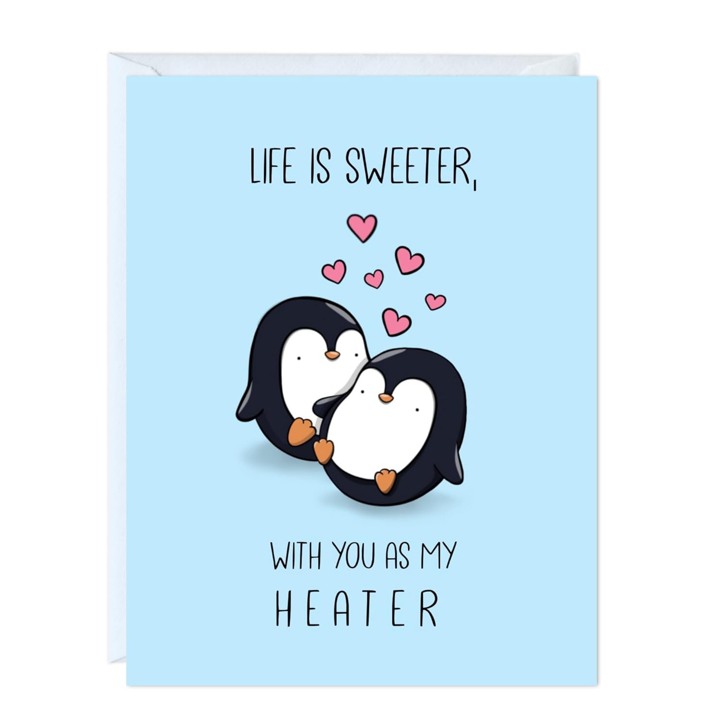 Valentine’S Day Card For Boyfriend, Wife, Girlfriend, Husband - Cute Funny Anniversary & Birthday Card For Him Her - Punny Vday Love Greeting Card Blank Inside (Life Is Sweeter With You As My Heater)
