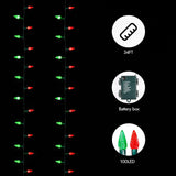 C6 Battery Operated Christmas Lights, 100 Led 34Ft String Lights With 8 Modes, Auto Timer, Waterproof For Indoor Outdoor