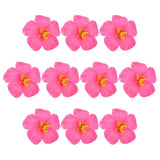 10Pcs Artificial Hibiscus Flowers, Simulation Faux Hawaiian Hibiscus Flowers For Craft, Summer Party Cake Decoration, Hawaiian Hair Accessory For Women - 3.9''
