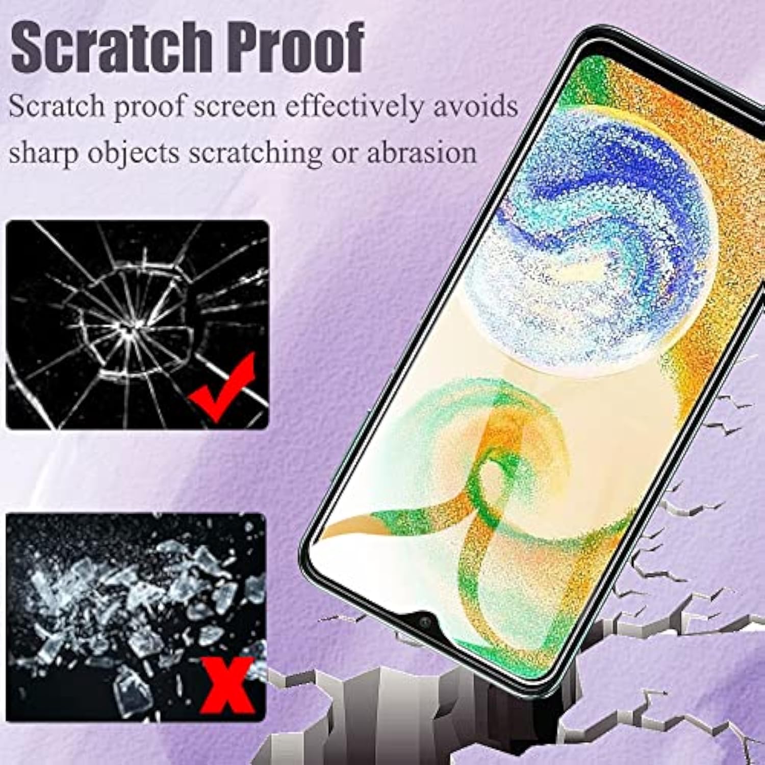 [3+2 Pack] For Samsung Galaxy A04S/Galaxy A13 5G/4G Screen Protector (3 Packs) With 2 Packs Camera Lens Protector,Hd Clear Scratch Resistant Bubble Free 9H Hardness Tempered Glass