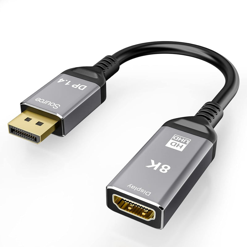 Displayport 1.4 To Hdmi 2.1 Ultra Hd 8K Male To Female Cable 0.25M Converter 8