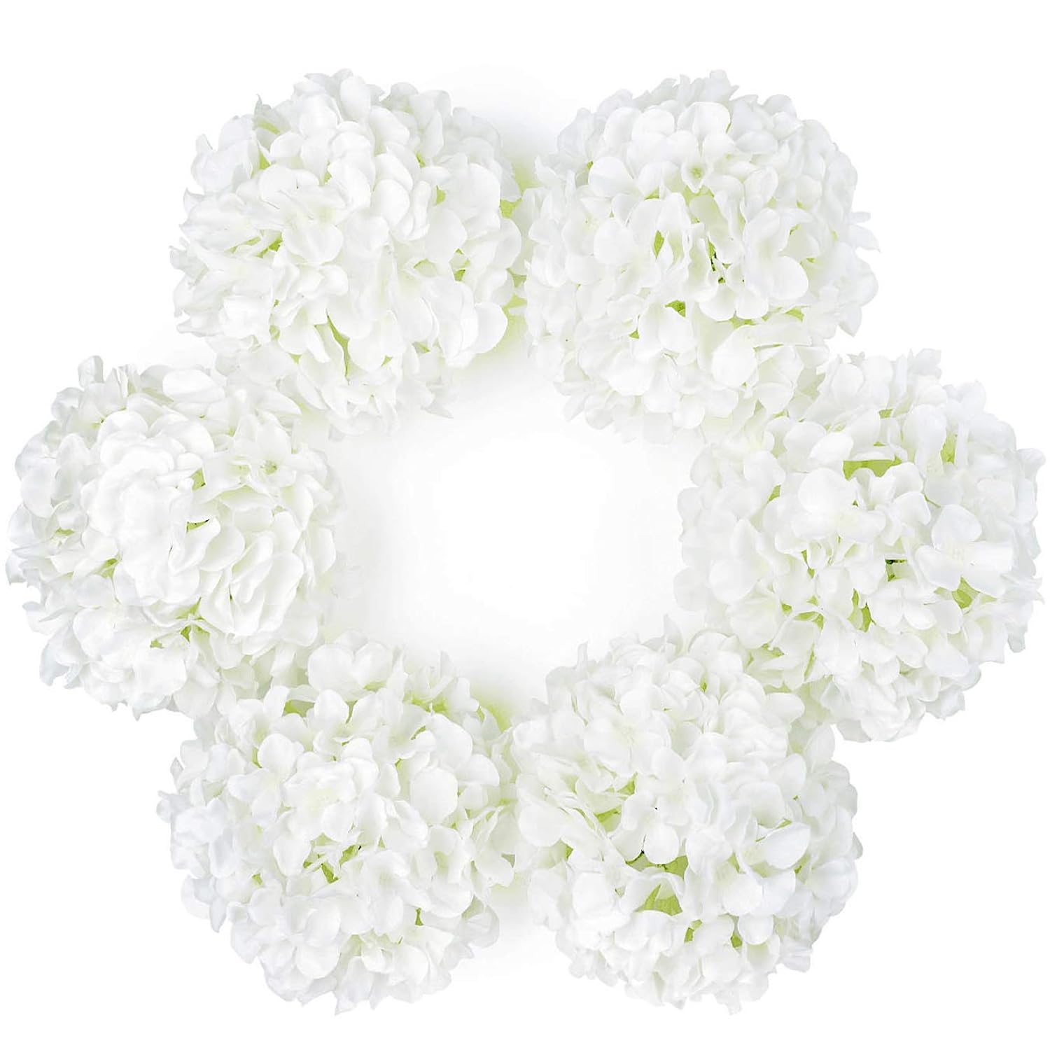 Artificial Bigger Silk Hydrangea Flower Heads With Stem Fake White Hydrangea Flowers For Wedding Home Garden Centerpiece Pack Of 6