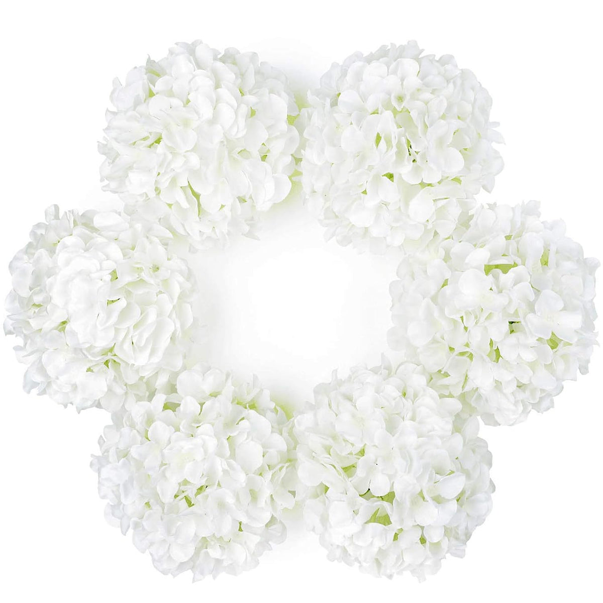Artificial Bigger Silk Hydrangea Flower Heads With Stem Fake White Hydrangea Flowers For Wedding Home Garden Centerpiece Pack Of 6