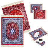 4 Pcs Vintage Mini Mouse Pad Coasters Oriental Mousepad Floral Style Funny Desk Mat Coasters Graduation Gift For Boho Doll House Rug With Anti Slip Rubber Base For Desk(Classic Style)