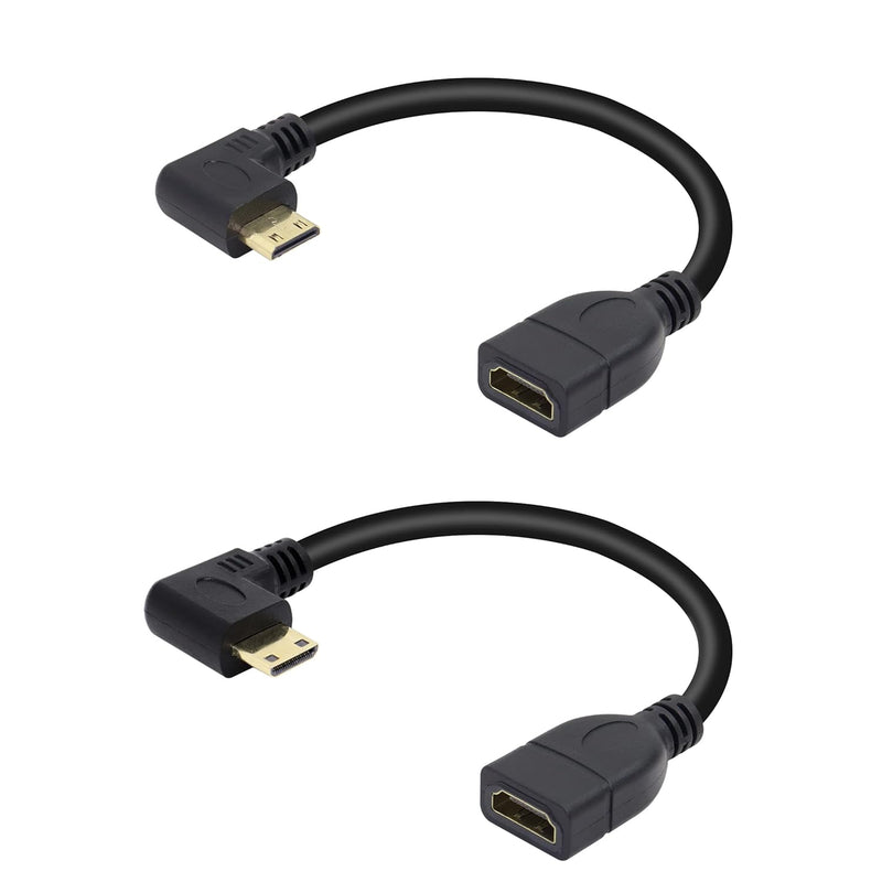 90 Degree Mini Hdmi To Hdmi Cable 15Cm High Speed Right Angle Hdmi Extension C