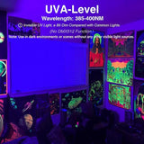 2 Pack 38W LED Black Light Flood Lights IP66 Waterproof UV Glow Party Stage Lighting
