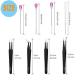 11 Pcs Silicone Resin Mold Tools Set Stirring Needle Spoon Tool Tweezers Precision Kit, Anti-Static Electronics Tweezers Set For Resin Art Crafts,Jewelry Making,Diy Epoxy Casting Molds(Rose Red)