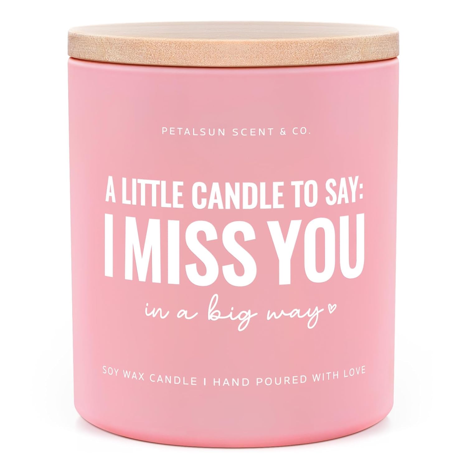 Valentines Day Gifts For Her Girlfriend, Long Distance Relationship Friendship Gifts- I Miss You Candle(10Oz)- Long Distance Gift For Women, Best Friend, Sister, Lavender Vanilla, Pink Jar