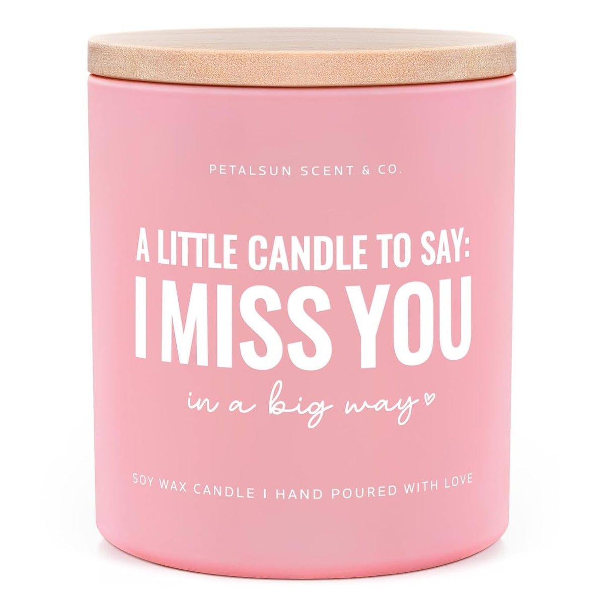 Valentines Day Gifts For Her Girlfriend, Long Distance Relationship Friendship Gifts- I Miss You Candle(10Oz)- Long Distance Gift For Women, Best Friend, Sister, Lavender Vanilla, Pink Jar