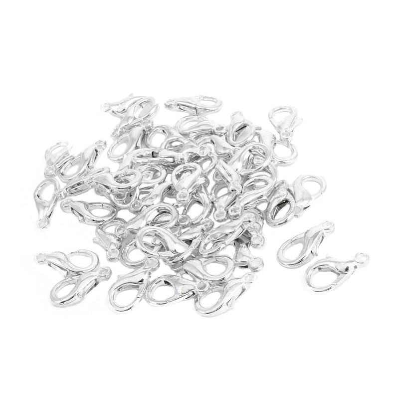 Curved Lobster Clasps-100Pcs 7X12Mm Silver Plated Lobster Claw Clasps Diy Jewe