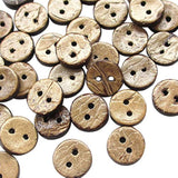 100Pcs 3/8"(10Mm) Brown Natural Coconut Coco Button 2 Holes Craft Clot