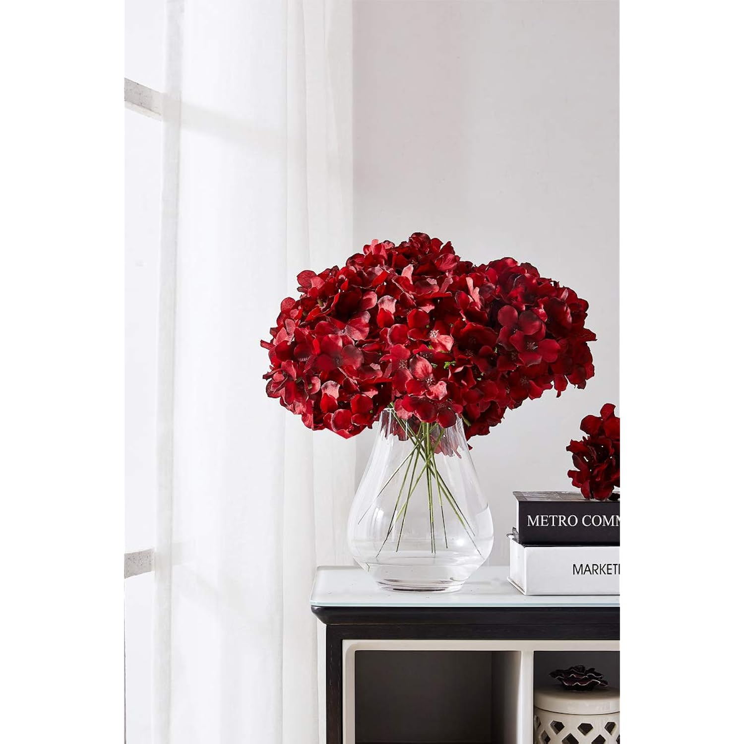 Hydrangea Silk Flowers Heads With 10 Stems Burgundy Artificial Hydrangea Flower Head For Wedding Centerpieces Bouquets Diy Floral Decor Home Decoration