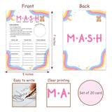 Slumber Party Games - M.A.S.H, Supplies For Girls Pajama Party Favor, Night Games For Teen Adult Birthday, Set Of 20 Sleepover Cards Activity /Sy01