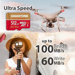 512GB Micro SD Card, 4K Pro, A2 V30, UHS-I U3, 100MB/s, Adapter Included