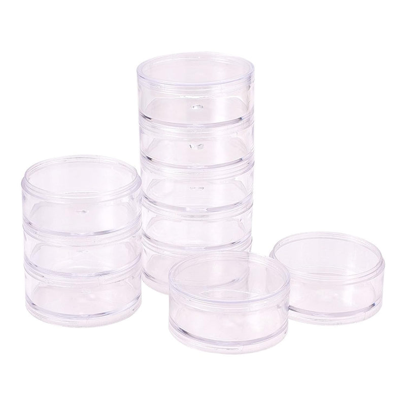 Pandahall Elite 2 Sets 5 Layer Cylinder Stackable Bead Containers Plastic Roun