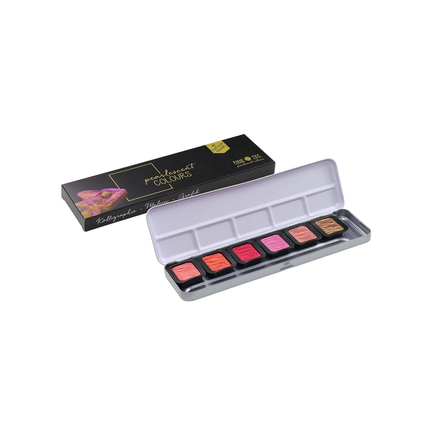 Metal Tin Watercolor Warm Pearlescents 6-Color Set