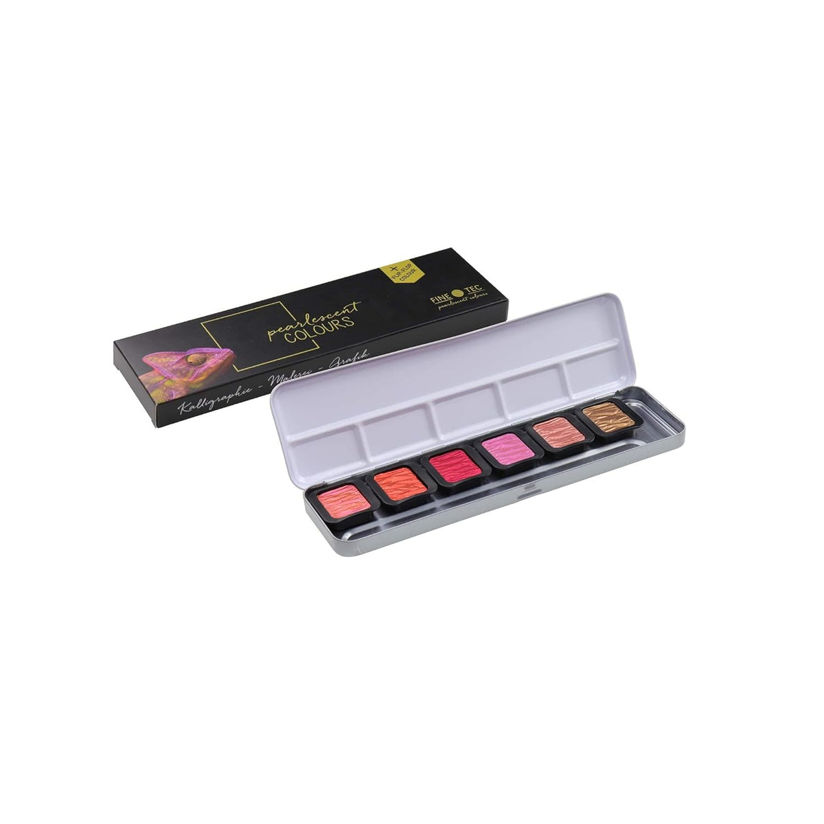 Metal Tin Watercolor Warm Pearlescents 6-Color Set