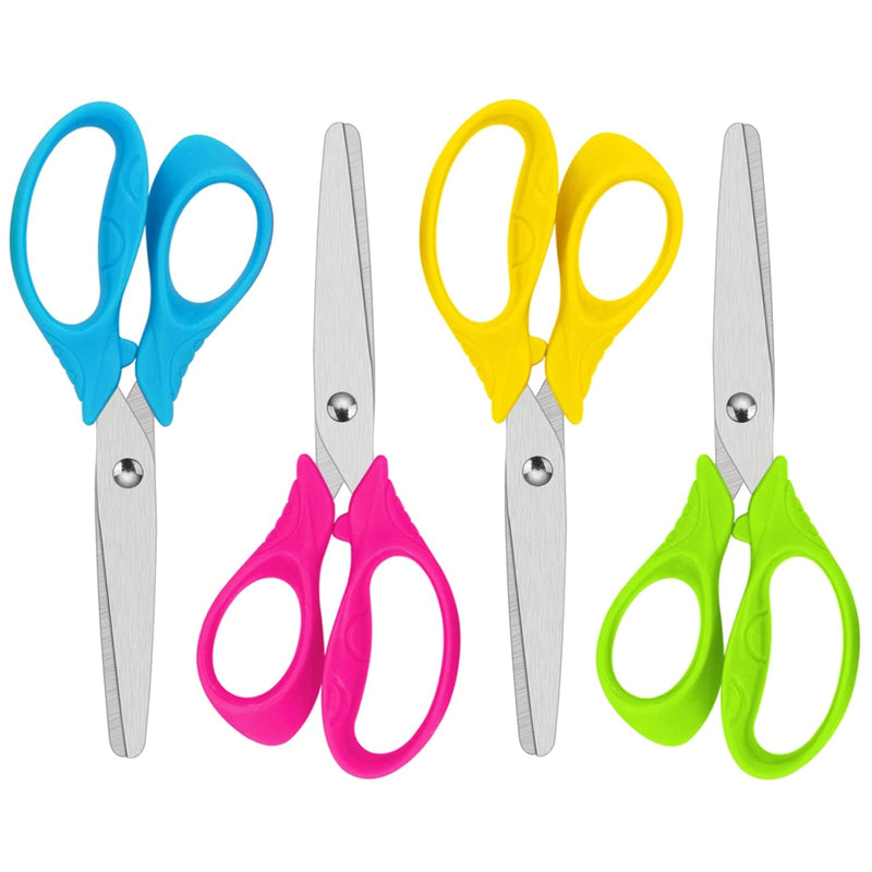 Left Handed Scissors Kids,5" Lefty Scissors Kids With Comfort Grip Handles,Blu