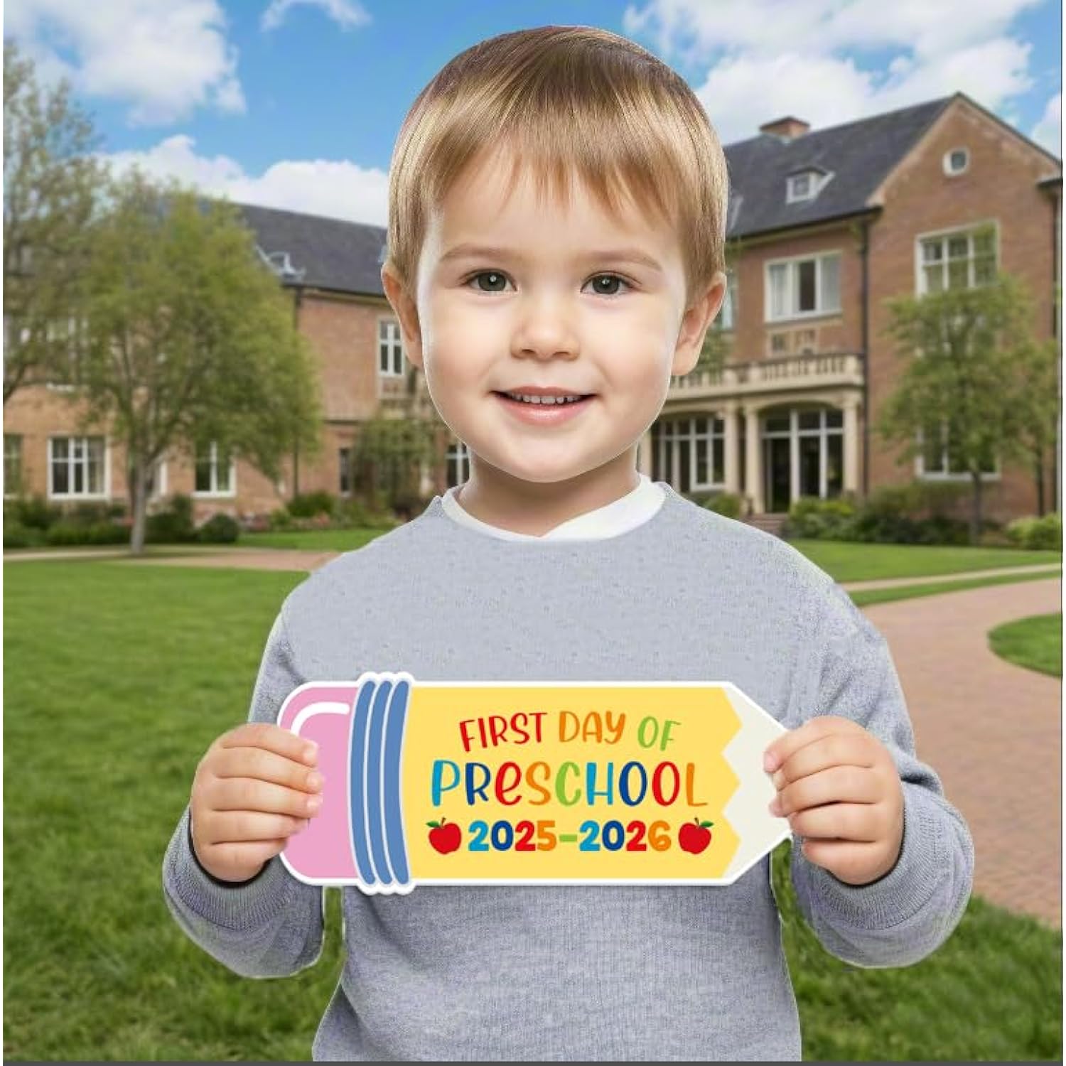 First Day Of Preschool Photo Sign For Preschool Back To School Decorations, Preschool Pre K Back To School Supplies, First Day Of Preschool Pre K Decorations Photo Board Pz-Fd