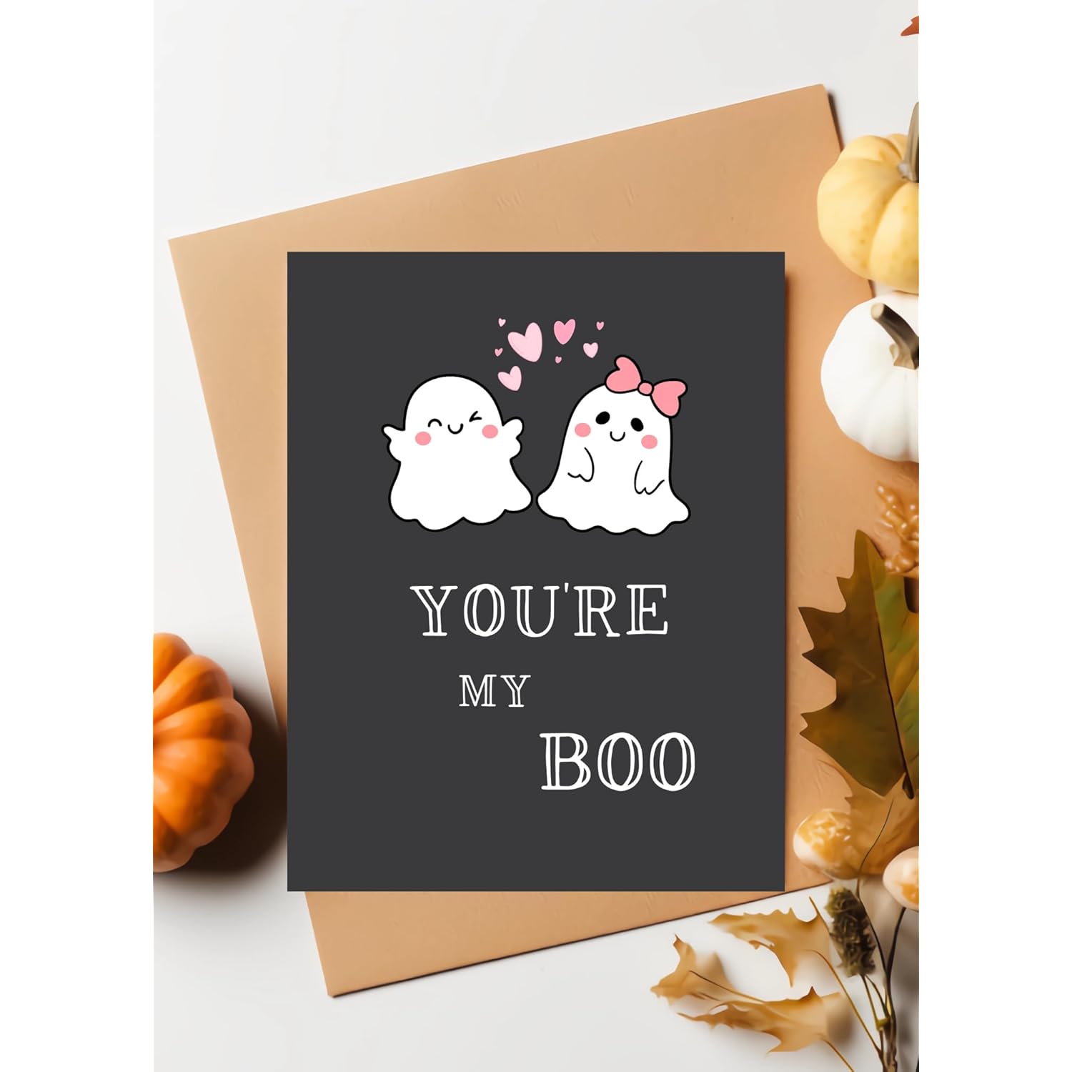 -Greetings I Love You Funny Anniversary, Valentine'S Day, Birthday Card For Boyfriend Husband Fiance Wife Girlfriend | Romantic Cute Ghost Halloween Card For Him Her | You'Re My Boo