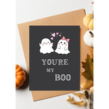 -Greetings I Love You Funny Anniversary, Valentine'S Day, Birthday Card For Boyfriend Husband Fiance Wife Girlfriend | Romantic Cute Ghost Halloween Card For Him Her | You'Re My Boo