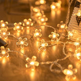 Flower String Lights, 20Ft 40 Led Usb Powered Cherry Blossom Fairy String Lights For Party Birthday Wedding Christmas Ho