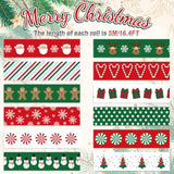 12 Rolls Christmas Washi Tape Red Green Xmas Tree Snowman Santa Candy Cane Decorative Masking Tape For Scrapbook Journal Diy Art Craft Gift Wrapping