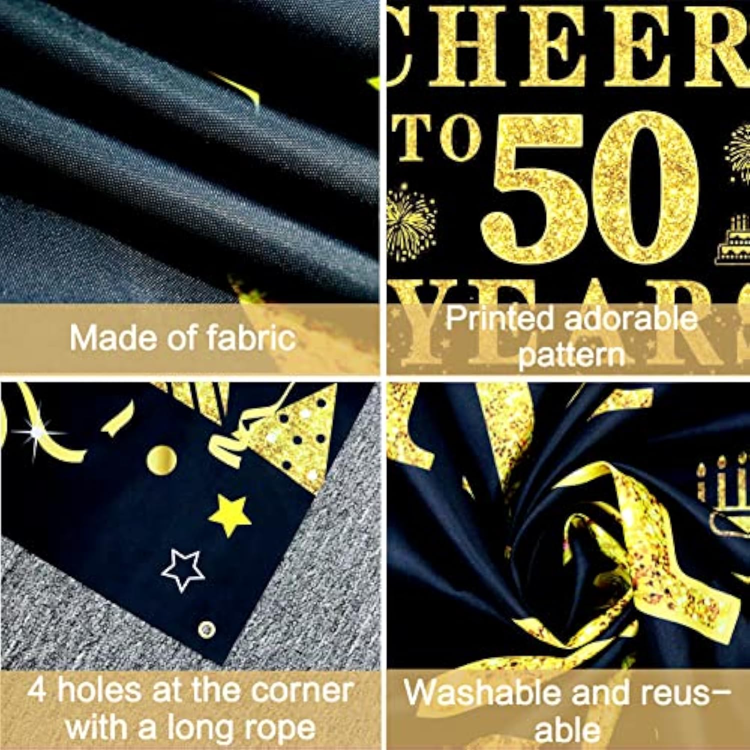 50Th Birthday/Anniversary/Wedding Decorations For Women Men, Cheers To