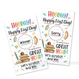 50Pcs Hooray Happy First Day Scratch Card, Funny New Year Scratch Off Game For Group Activity, New Year Raffle Tickets Party Supplies, Lottery Game Student Friends Gathering For Reading Lover