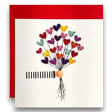 Handmade Quilling Love Card With Heart Balloons In Hand Romantic Design For Her Birthday Anniversary Valentine Keepsake Gift