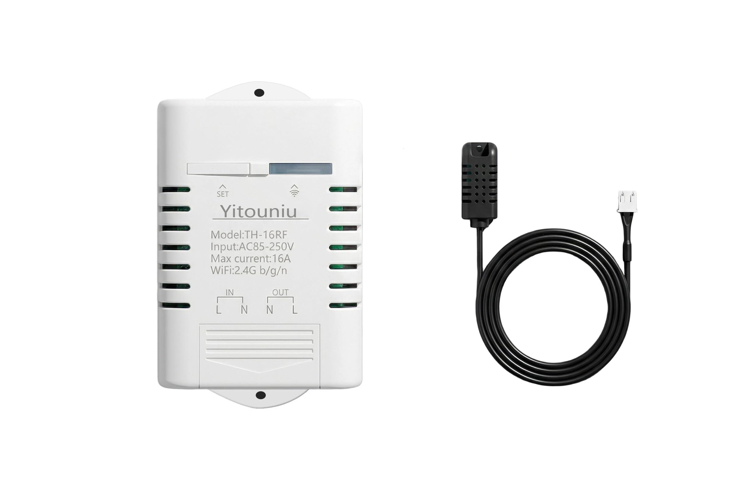 Ewelink Wifi Smart Th16 Switch 16A Temperature And Humidity Controller, Wireless Remote Control With Energy Consumption Monitoring, Compatible With Alexa Google Home