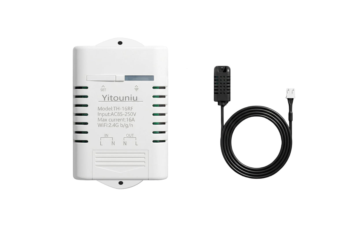 Ewelink Wifi Smart Th16 Switch 16A Temperature And Humidity Controller, Wireless Remote Control With Energy Consumption Monitoring, Compatible With Alexa Google Home