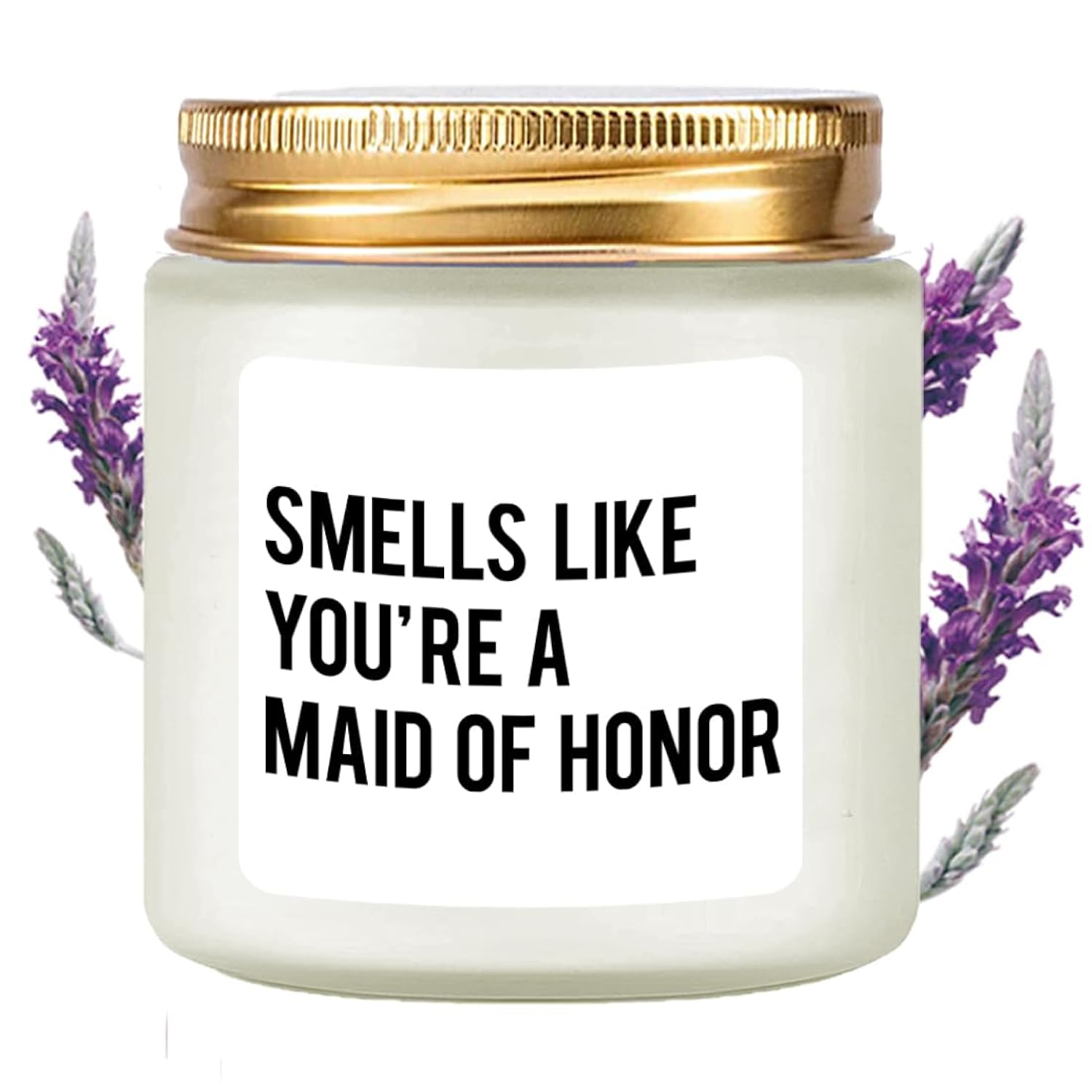Maid Of Honor Gifts Scented Candle Lavender - Cool Bridesmaid Gifts For Matron Of Honor Gift Maid Of Honor Proposal Gift Soy Candle 4Oz