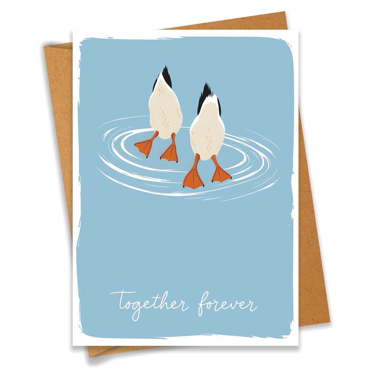 Together Forever Valentine'S Day Anniversary Adult Love Card Gift For Her Him Wife Husband Girlfriend Boyfriend Fiancee Fiance Best Friend - Size 6.3"X4.7" Blank Inside With Kraft Envelope