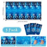 3pcs Blue Snowflake Christmas Tablecloths Winter Party Decor