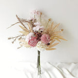 Artificial Fake Flowers Plants Silk Flower Table Arrangements Wedding Bouquets Decorations Plastic Floral Table Centerpieces For Home Kitchen Garden Party Décor (Pink Purple-A1)