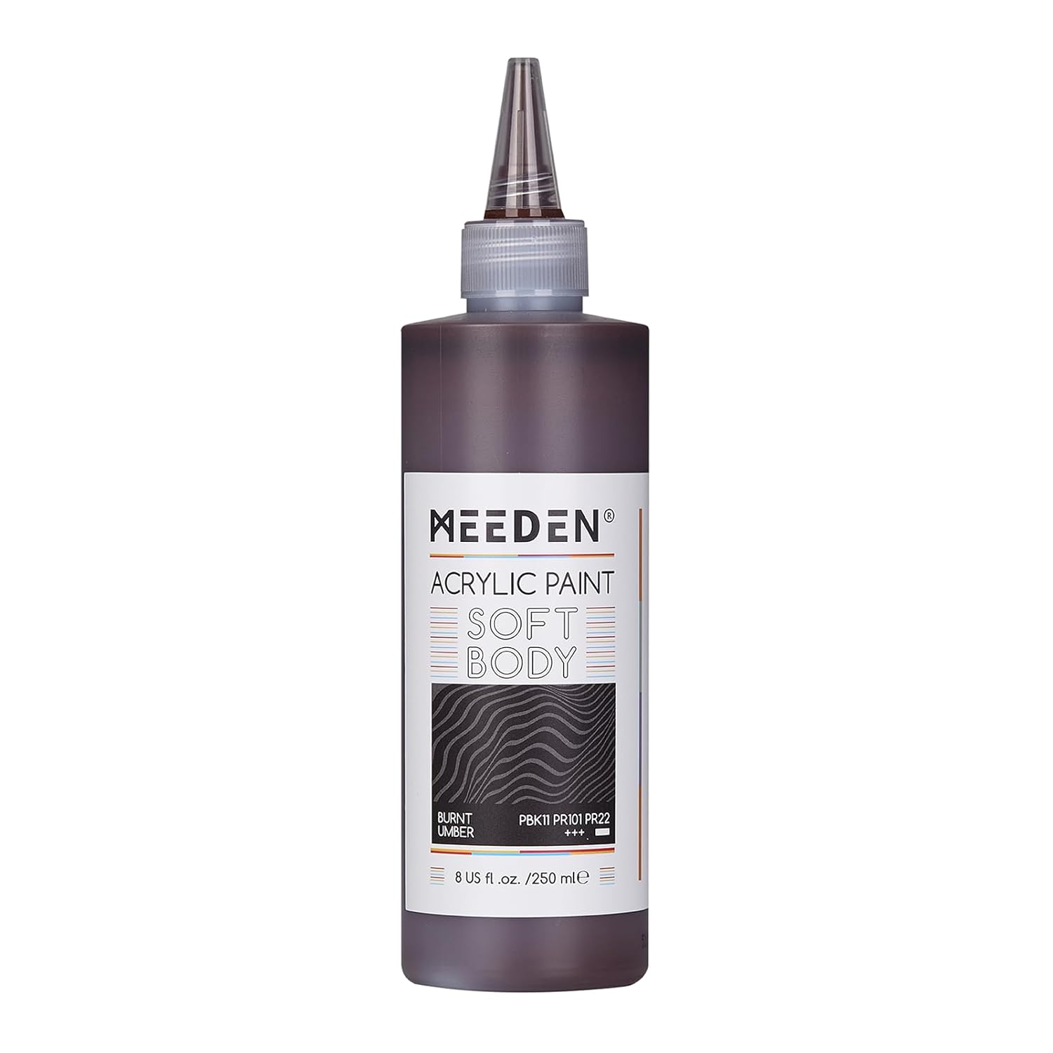 Burnt Umber Acrylic Paint: Matte Finish 250Ml/8.45Oz Soft Body Bulk Acrylic Colors In Matte Finish - Fluid Flow Art Paints For Artists Canvas Painting