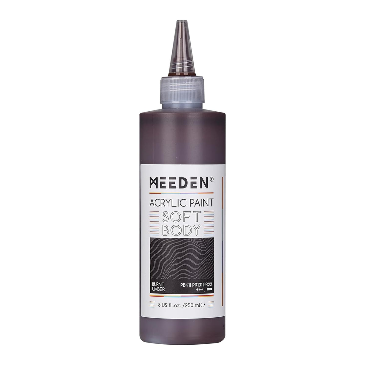 Burnt Umber Acrylic Paint: Matte Finish 250Ml/8.45Oz Soft Body Bulk Acrylic Colors In Matte Finish - Fluid Flow Art Paints For Artists Canvas Painting