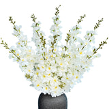 Pack Of 10 Artificial Delphinium Flowers Snapdragon For Home Decor 33.5" Long Silk Violet Flowers Stems For Home Kitchen Wedding Indoor Outdoor Decoration (White)